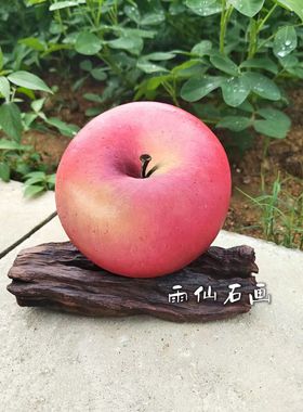 纯手工手绘苹果石头画摆件创意礼物桌面装饰品送朋友车挂生日礼品