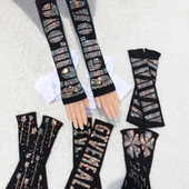 套字母夏季 薄款 防紫外线户外韩版 冰丝袖 性感卡通亮钻防晒手臂套袖