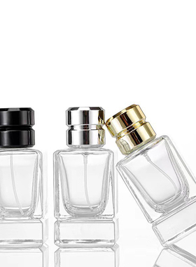宇兮YUXI 50ml卡口透明双节香水瓶密封玻璃高方形分装瓶空瓶子