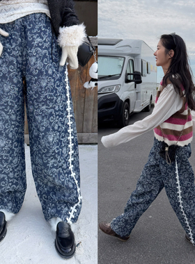 TZCO 25FW 「提花弯刀裤」休闲弧形宽松舒适花边拼接立体牛仔裤