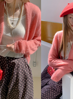 TZCO 25秋「金珊瑚针织」康宝莱奢华幼马海毛金丝绝美慵懒开衫