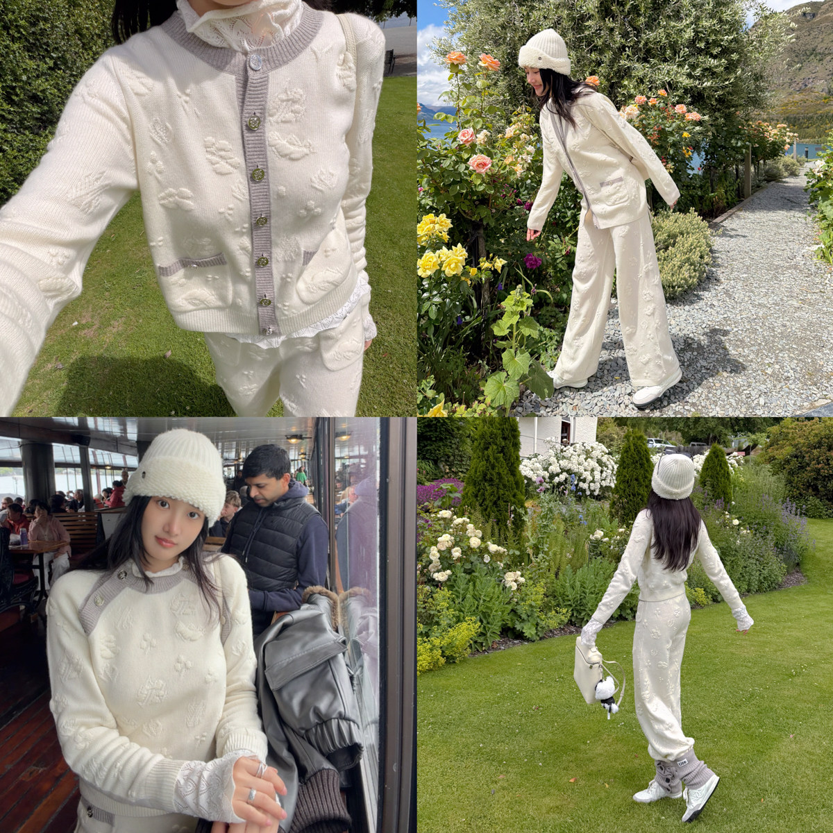 TZCO 25FW 「白雪浮雕」康赛妮羊毛羊绒满件提花原创拼色香风套装