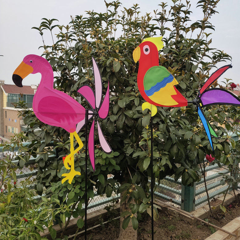 鹦鹉立体造型布风车火烈鸟幼儿园楼盘景点商场庭院户外装饰