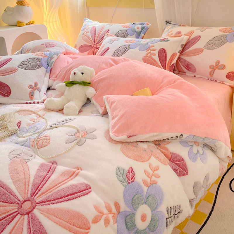 5D雪花绒四件套保暖双面加厚速暖