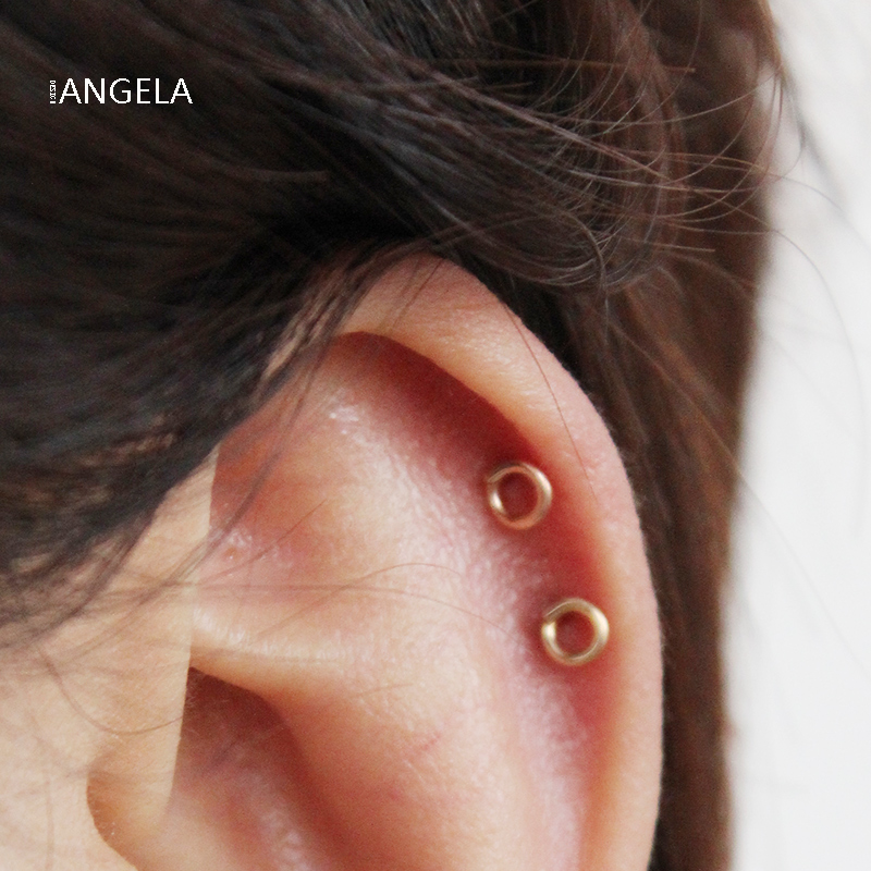 小圆圈耳钉纯银14k欧美ins高级感