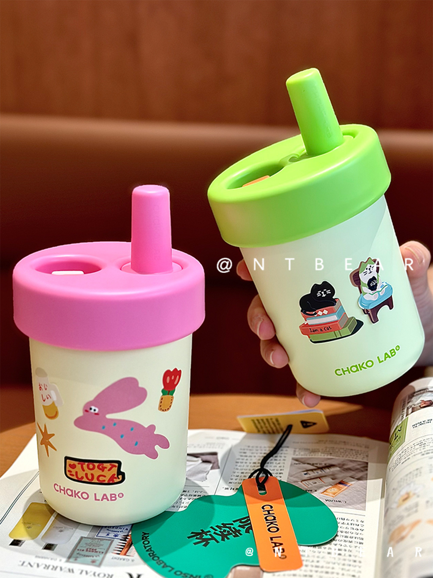 Chakolab Insulated Water Cup with Straw and Double-Wall - Taobao product photo 4