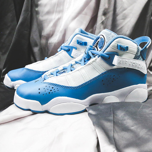 耐克女鞋Air Jordan 6 Rings AJ6北卡蓝白复古篮球鞋DM8956-100