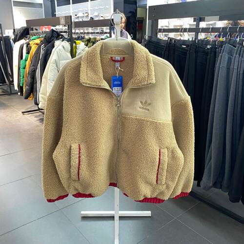 阿迪达斯三叶草女装羊羔绒休闲外套HC6603 HG6677 HK2071 HY7277