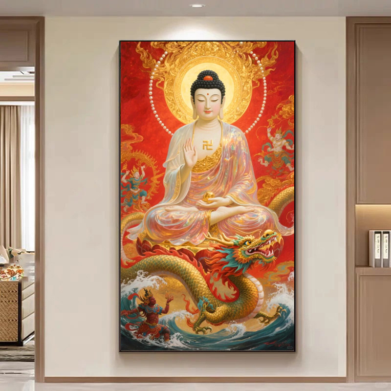 阿弥陀佛十字绣新款大日如来简单自己绣家用供奉镇宅佛像祈福挂画