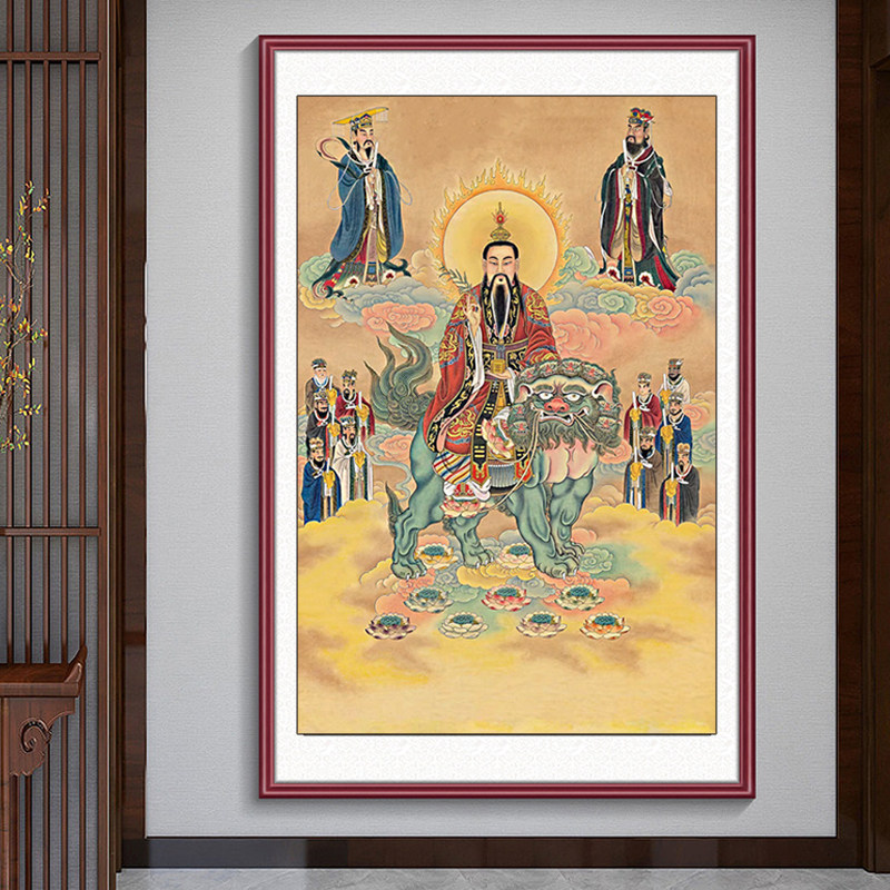 太乙真人十字绣2024新款客厅昆仑玉虚十二上仙清微教主手工钻石画