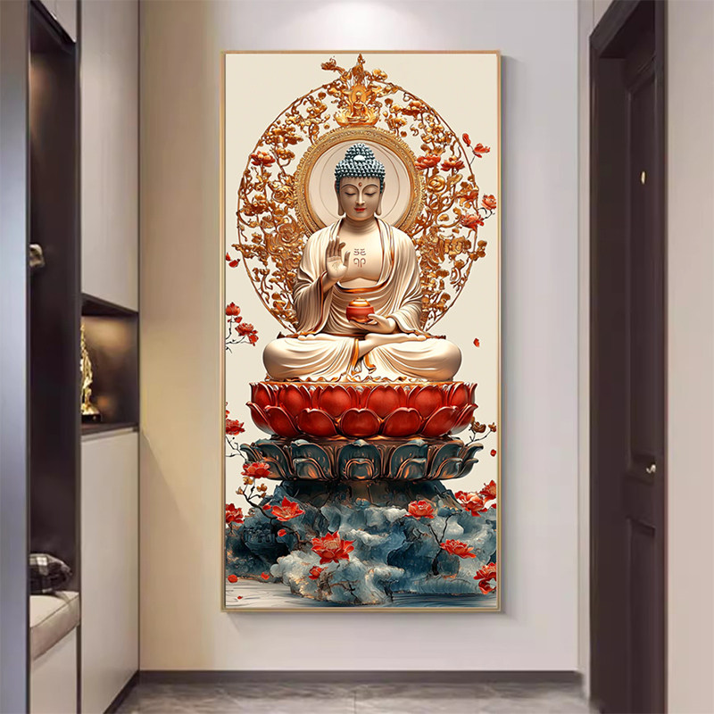 大日如来佛祖十字绣新款简单手工线绣玄关家用佛堂供奉佛像钻石画