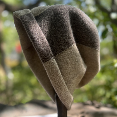 YOUR高品质软糯山羊绒冷帽拼色针织套头帽秋冬保暖堆堆帽2025新款