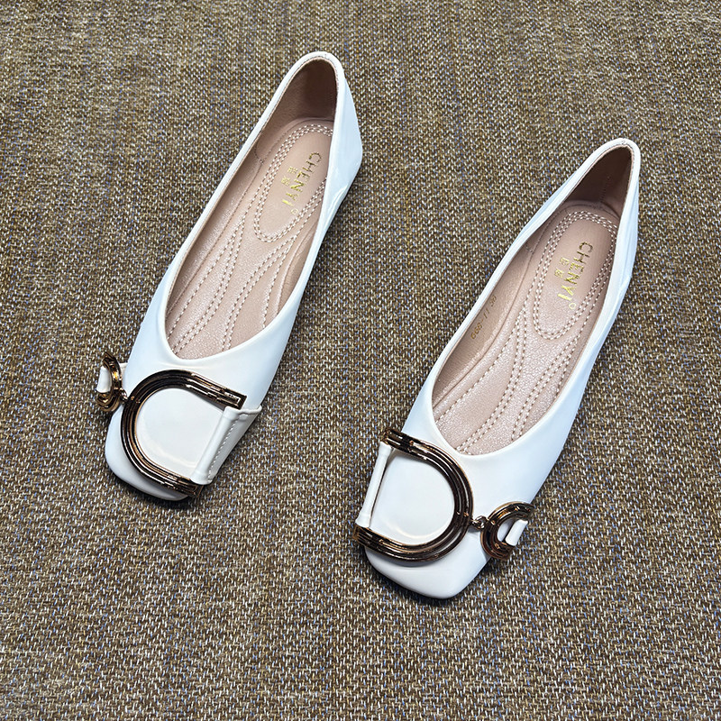 方头平底单鞋女2026年新款春秋仙女晚晚风皮面豆豆鞋软底通勤瓢鞋,女鞋,浅口单鞋,淘宝优惠券,粉丝福利购,淘宝优惠卷