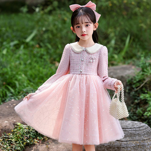 女童连衣裙轻奢小众高端网纱礼服裙2025新款洋气儿童小香风公主