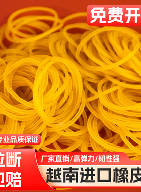 橡皮筋皮套牛皮筋一次性耐用高弹力橡胶圈黄色进口橡皮圈越南
