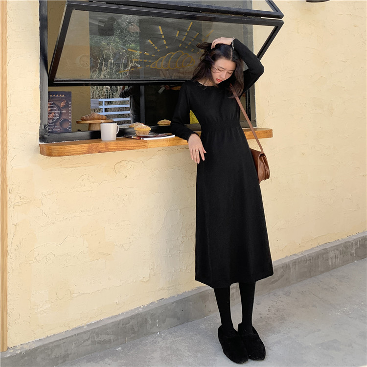 Real price winter coat Bi ready to wear autumn and winter mid length knitted dress