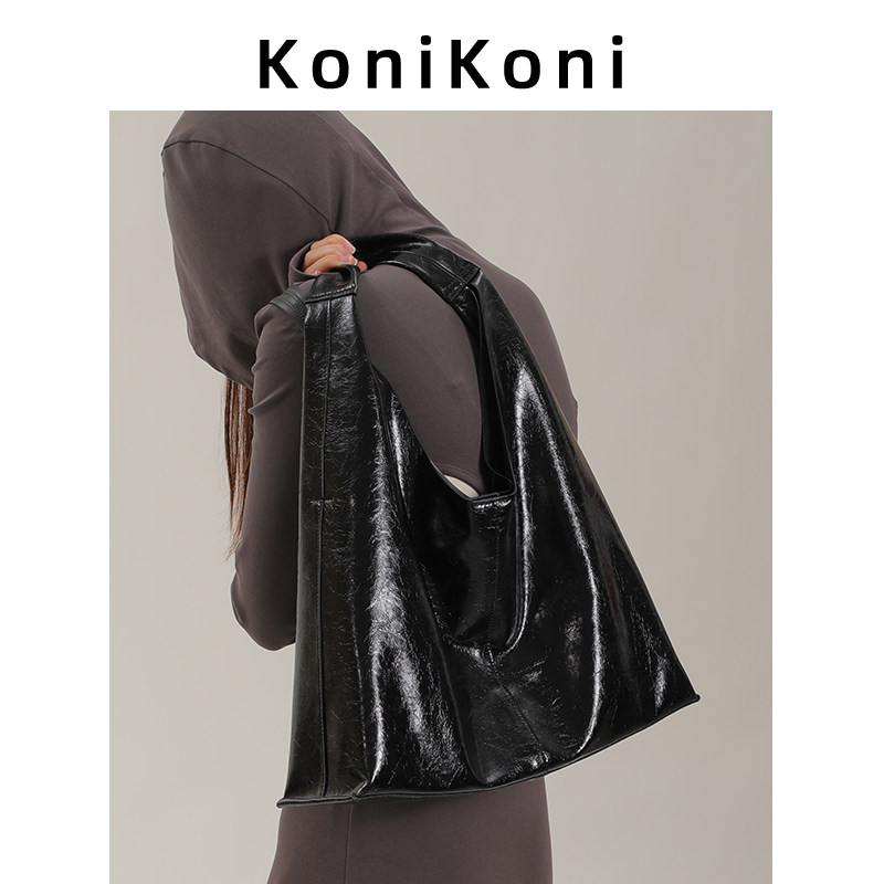 KoniKoni真皮通勤托特包女大容量包包2026新款高级感腋下单肩大包