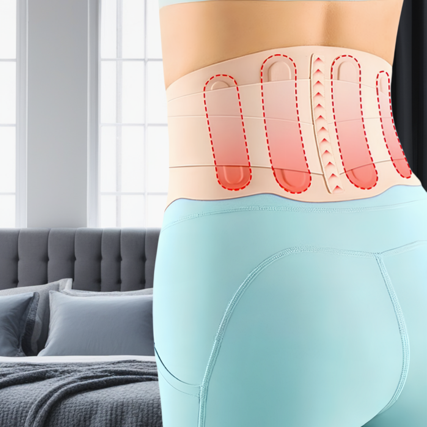 zeamo窄款护腰带薄款隐形运动健身女士专用瑜伽训练透气支撑腰托