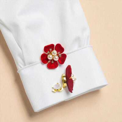 欧美新款花朵button cover clasp袖扣服饰纽扣饰品钻饰纽扣套