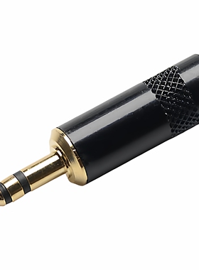 乐群光电jc231L-BG黑镀金3.5插头立体声耳机小三芯音频3.5毫米mm