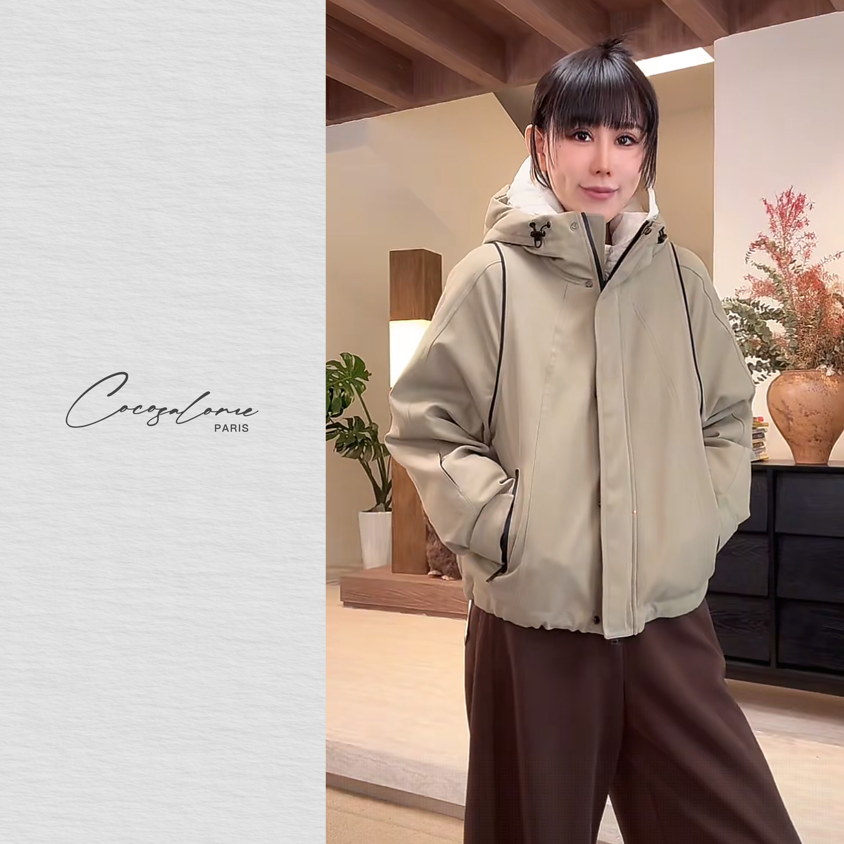COCO SALOME【北冰洋】锁温连帽加厚短款羽绒服Y605