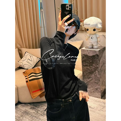 保暖极简休闲百搭圆领打底长袖