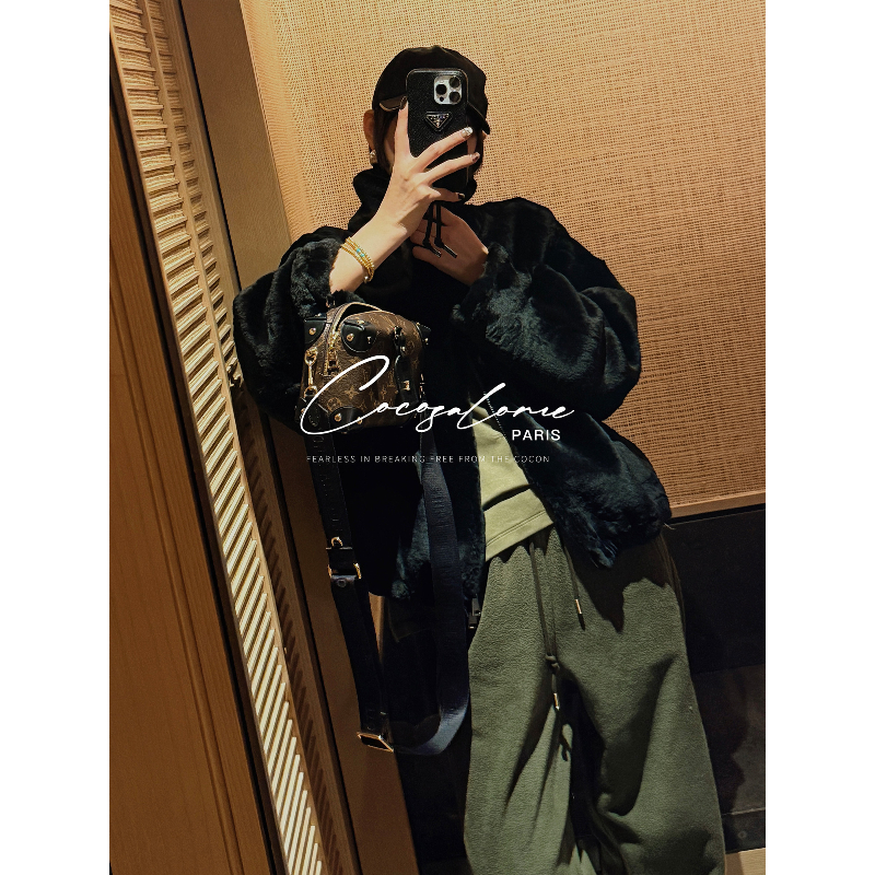 南非进口轻奢巴卡皮一体短外套