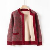 保暖奶奶装 外套老太太开衫 加厚加绒上衣女 冬季 中老年人气质妈妈装