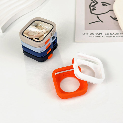 适用苹果iwatch双色硅胶糖果壳