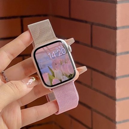 【官方款】适用iwatch9表带S8苹果手表S7米兰尼斯Applewatch7金属SE磁吸S6夏6高级5运动4代ultra男女41夏天