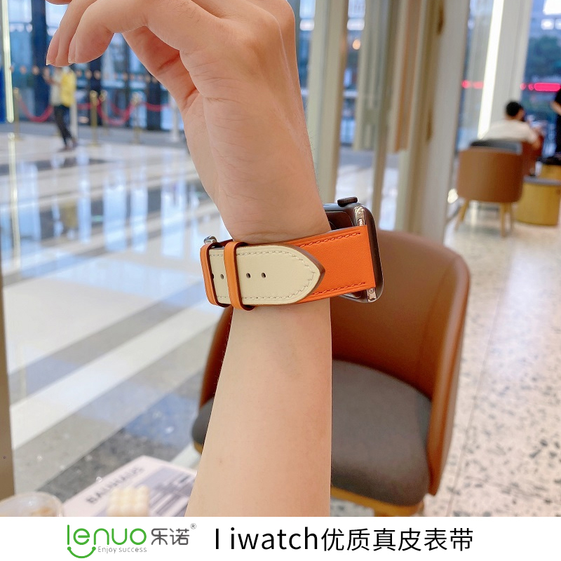 iwatch9表带苹果手表带真皮applewatch7/6/5/se/4代3新款s8男女款s6高级watchse皮质iPhonewatch小众潮 智能设备 智能手表手环表带/腕带 原图主图