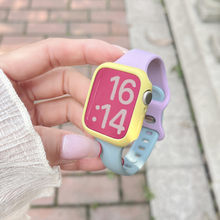【小红书同款】适用于applewatch7/8表带苹果手表6代iwatch5se43硅胶撞色创意运动40/44/45/41mm男女新款夏天