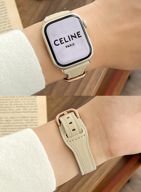 适用iwatch9表带applewatch8苹果S9手表S8真皮S7秋冬7个性SE小众S6女生6代高级个性ultra智能iPhonewatch运动