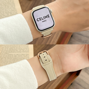 适用iwatch9表带applewatch8苹果S9手表S8真皮S7秋冬7个性SE小众S6女生6代高级个性ultra智能iPhonewatch运动