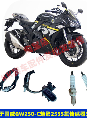 国威GW250-C诺马魅影255S排气管左右氧传感器火牙400C火花塞配件