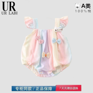 品牌撤柜清仓特价 女宝宝甜美三角洛丽塔衣 婴儿薄款 吊带包屁衣夏季
