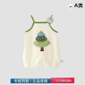吊带连体衣宝宝圣诞树薄款 新款 连身衣服 夏季 品牌撤柜清仓特价