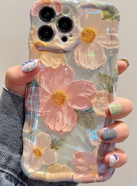 15proma蓝光绿花手机壳