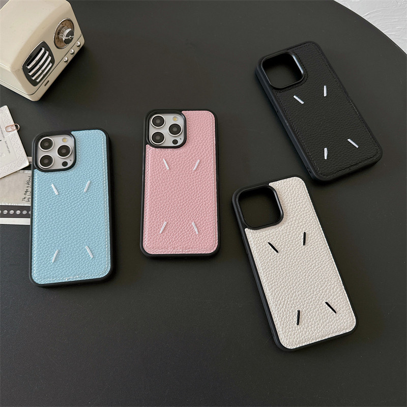 刺绣潮牌苹果iPhone15pro max14简约13xs适用Xr皮纹简约大气手机壳