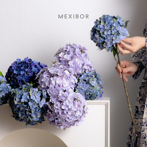 mexibor高品质蓝色绣球仿真花