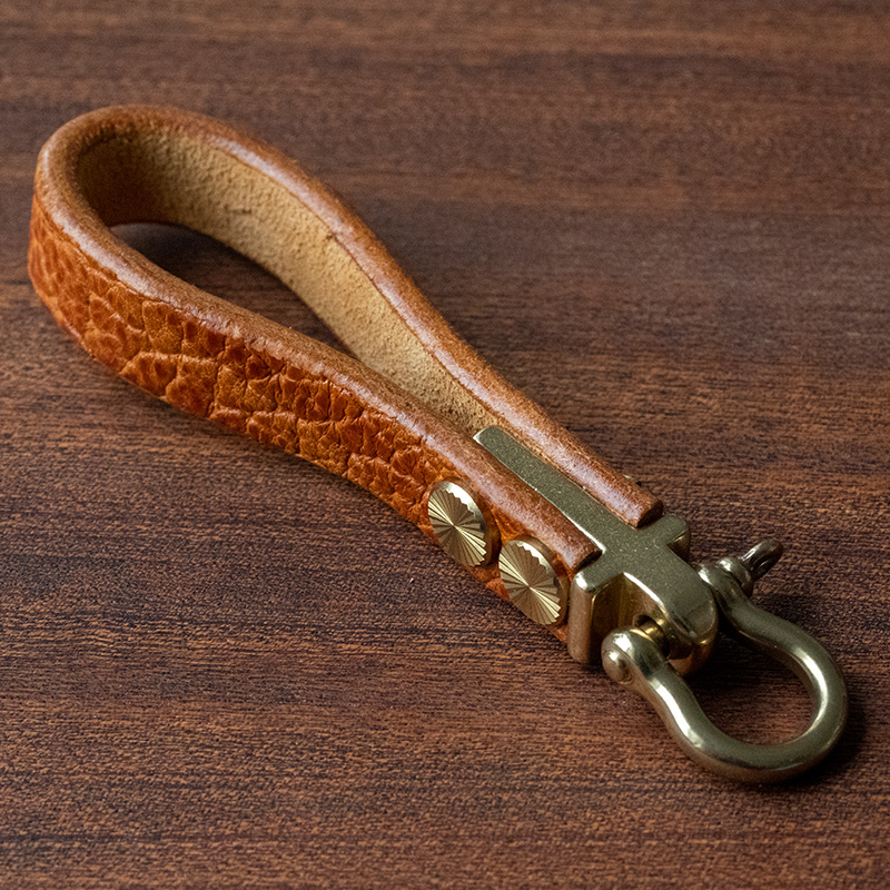 手工植鞣革頭層牛皮鑰匙扣