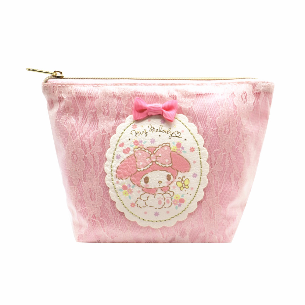 SANRIO My Melody美乐蒂小号便捷粉色蕾丝收纳化妆包迷你收纳包