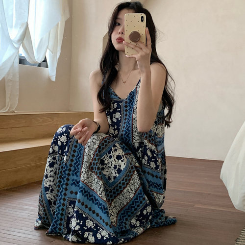 高个子吊带睡裙女棉绸夏季超薄凉快加长款到脚踝性感长裙可外穿