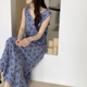 碎花春夏季 无袖 背心连衣裙女小众度假家居服睡裙外穿 法式 2025新款