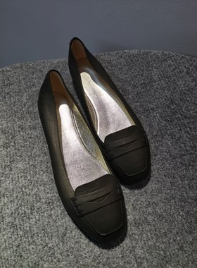 美国仓库调货 INES De LA FRESSANGE 女黑色浅口软皮芭蕾平底鞋