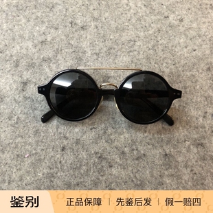 美国Celine瑟琳金色双梁小圆片黑框中性太阳眼镜墨镜