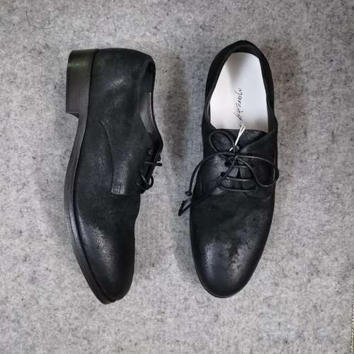 marsell软面皮尖头系带德比鞋