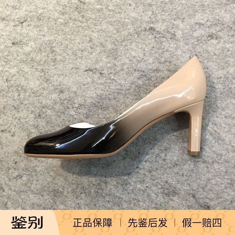 意大利拼色漆皮高跟鞋
