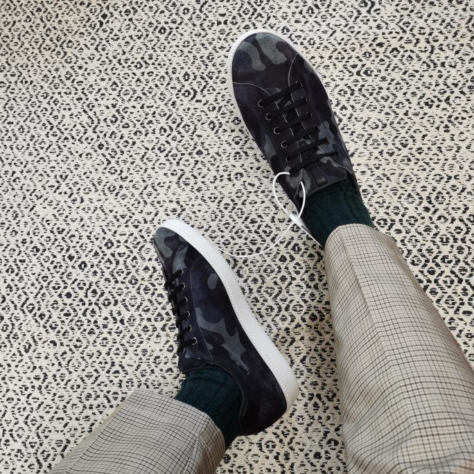 意大利采购CAR SHOE迷彩磨砂软皮平底系带平底便鞋板鞋休闲运动鞋