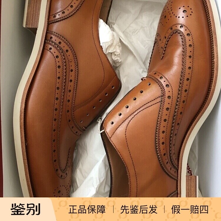 德国采购新上Ferragamo棕色男士布洛克雕花牛津鞋正装单皮鞋